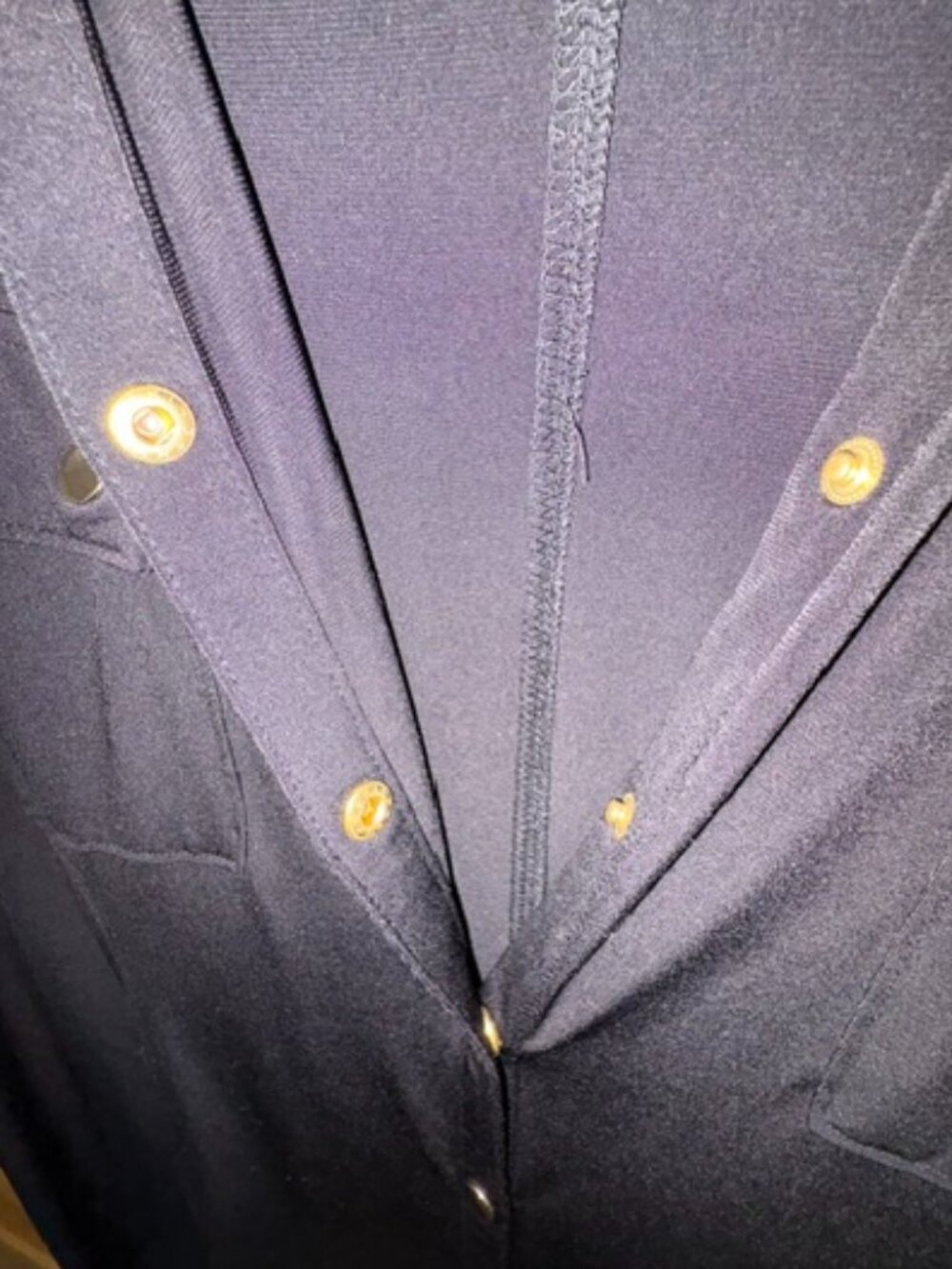 Chico's Black Sleeveless Gold Button Maxi Shirt Dress - Chico's size 3 (XL) - Picture 6 of 7